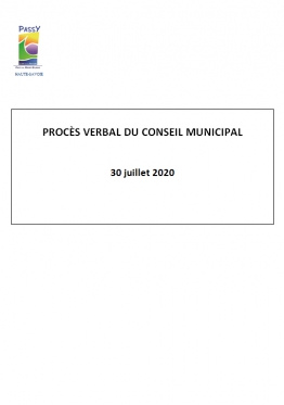 rocès Verbal Conseil Municipal du 30 juillet 2020